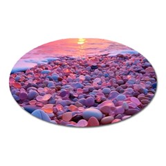 Sea Beach Water Sunset Ocean Oval Magnet by Ndabl3x