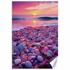 Sea Beach Water Sunset Ocean Canvas 12  X 18  by Ndabl3x