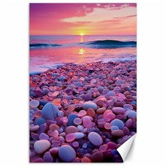 Sea Beach Water Sunset Ocean Canvas 24  X 36  by Ndabl3x