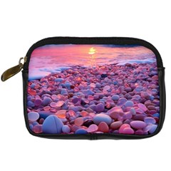 Sea Beach Water Sunset Ocean Digital Camera Leather Case by Ndabl3x