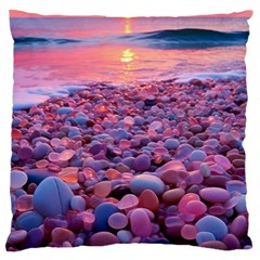 Sea Beach Water Sunset Ocean Large Cushion Case (two Sides) by Ndabl3x