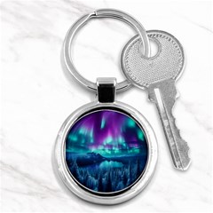 Lake Aurora Borealis Key Chain (round) by Ndabl3x