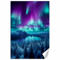 Lake Aurora Borealis Canvas 24  X 36  by Ndabl3x