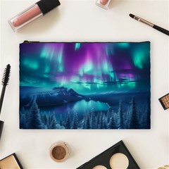 Lake Aurora Borealis Cosmetic Bag (large) by Ndabl3x