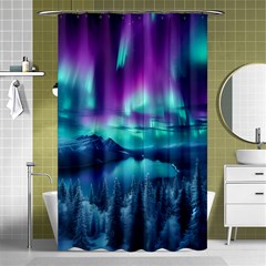 Lake Aurora Borealis Shower Curtain 48  X 72  (small)  by Ndabl3x