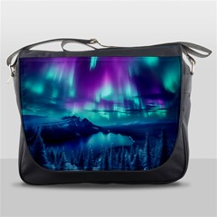 Lake Aurora Borealis Messenger Bag by Ndabl3x