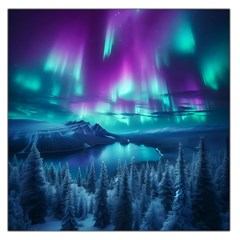 Lake Aurora Borealis Square Satin Scarf (36  X 36 ) by Ndabl3x