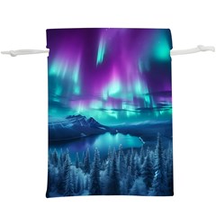 Lake Aurora Borealis Lightweight Drawstring Pouch (xl) by Ndabl3x