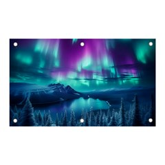 Lake Aurora Borealis Banner And Sign 5  X 3  by Ndabl3x