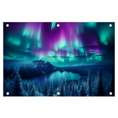 Lake Aurora Borealis Banner And Sign 6  X 4  by Ndabl3x