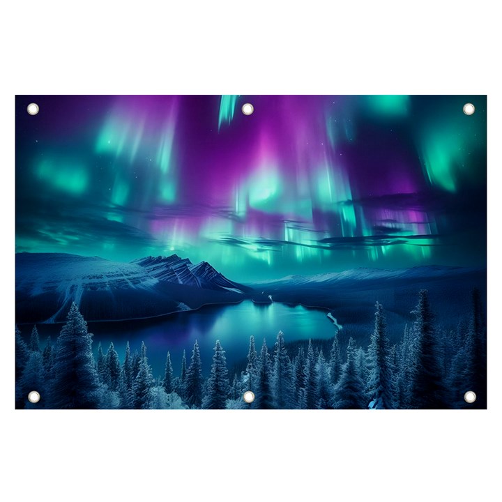 Lake Aurora Borealis Banner and Sign 6  x 4 