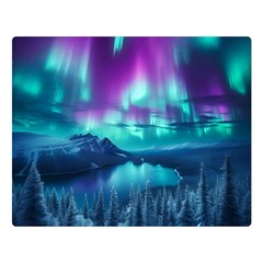 Lake Aurora Borealis Premium Plush Fleece Blanket (large)