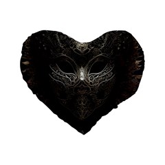 Mask Tribal Standard 16  Premium Flano Heart Shape Cushions by Ndabl3x