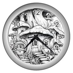 House Tree Fairy Wall Clock (silver) by Ndabl3x