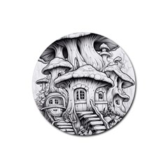 House Tree Fairy Rubber Coaster (round) by Ndabl3x