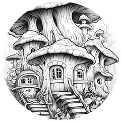 House Tree Fairy Wooden Puzzle Round by Ndabl3x