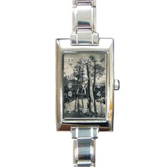 Dry Forest Landscape, Tierra Del Fuego, Argentina Rectangle Italian Charm Watch by dflcprintsclothing