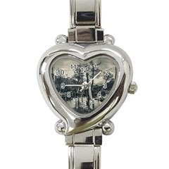 Dry Forest Landscape, Tierra Del Fuego, Argentina Heart Italian Charm Watch by dflcprintsclothing