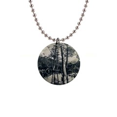 Dry Forest Landscape, Tierra Del Fuego, Argentina 1  Button Necklace by dflcprintsclothing