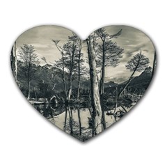 Dry Forest Landscape, Tierra Del Fuego, Argentina Heart Mousepad by dflcprintsclothing