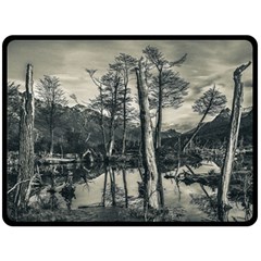 Dry Forest Landscape, Tierra Del Fuego, Argentina Fleece Blanket (large) by dflcprintsclothing