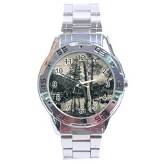 Dry Forest Landscape, Tierra Del Fuego, Argentina Stainless Steel Analogue Watch by dflcprintsclothing