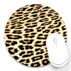 Leopard Print Round Mousepad by TShirt44