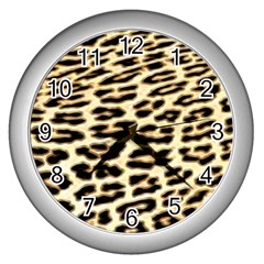 Leopard Print Wall Clock (silver) by TShirt44