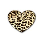 Leopard Print Rubber Coaster (Heart) Front