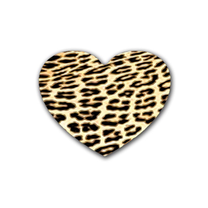 Leopard Print Rubber Coaster (Heart)