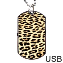 Leopard Print Dog Tag Usb Flash (one Side) by TShirt44