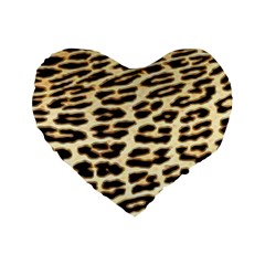 Leopard Print Standard 16  Premium Heart Shape Cushions