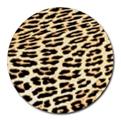 Leopard Print Round Mousepad by TShirt44