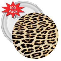 Leopard Print 3  Buttons (100 Pack)  by TShirt44