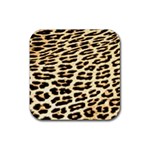 Leopard Print Rubber Coaster (Square) Front