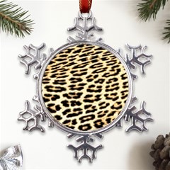 Leopard Print Metal Large Snowflake Ornament by TShirt44