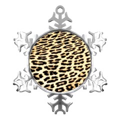 Leopard Print Metal Small Snowflake Ornament by TShirt44