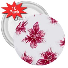 Hawaiian Flowers 3  Buttons (10 Pack)  by essentialimage