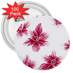 Hawaiian Flowers 3  Buttons (100 Pack)  by essentialimage