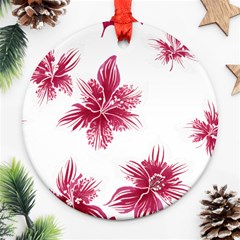 Hawaiian Flowers Round Ornament (two Sides)