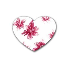 Hawaiian Flowers Rubber Coaster (heart) by essentialimage