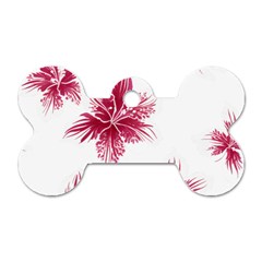 Hawaiian Flowers Dog Tag Bone (one Side) by essentialimage