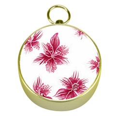 Hawaiian Flowers Gold Compasses by essentialimage