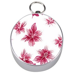 Hawaiian Flowers Silver Compasses by essentialimage