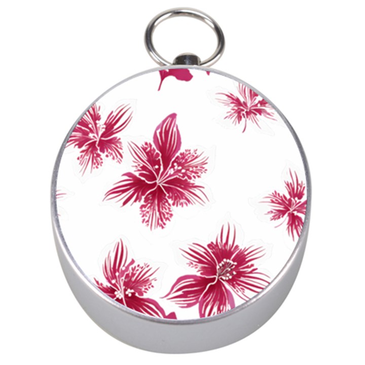 Hawaiian Flowers Silver Compasses