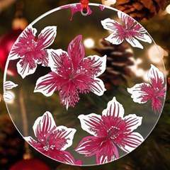 Hawaiian Flowers Uv Print Acrylic Ornament Round by essentialimage