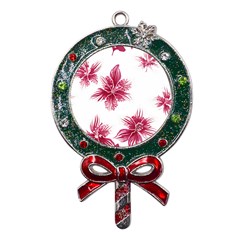 Hawaiian Flowers Metal X mas Lollipop With Crystal Ornament by essentialimage