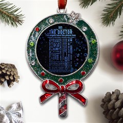 Doctor Who Tardis Metal X mas Lollipop With Crystal Ornament by Cendanart