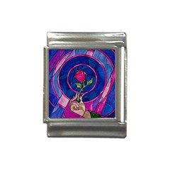 Enchanted Rose Stained Glass Italian Charm (13mm) by Cendanart