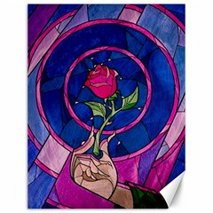 Enchanted Rose Stained Glass Canvas 12  X 16  by Cendanart